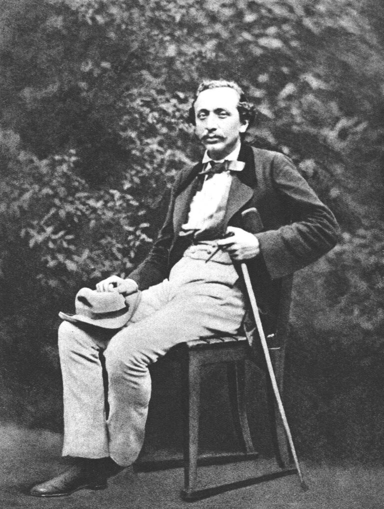 Český básnik a spisovateľ Jan Neruda na historickej fotografii